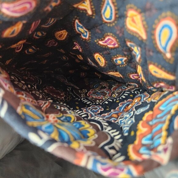 Vera Bradley Out To Lunch Bag Kensington (Retired) Brown Paisley Floral - Picture 7 of 12